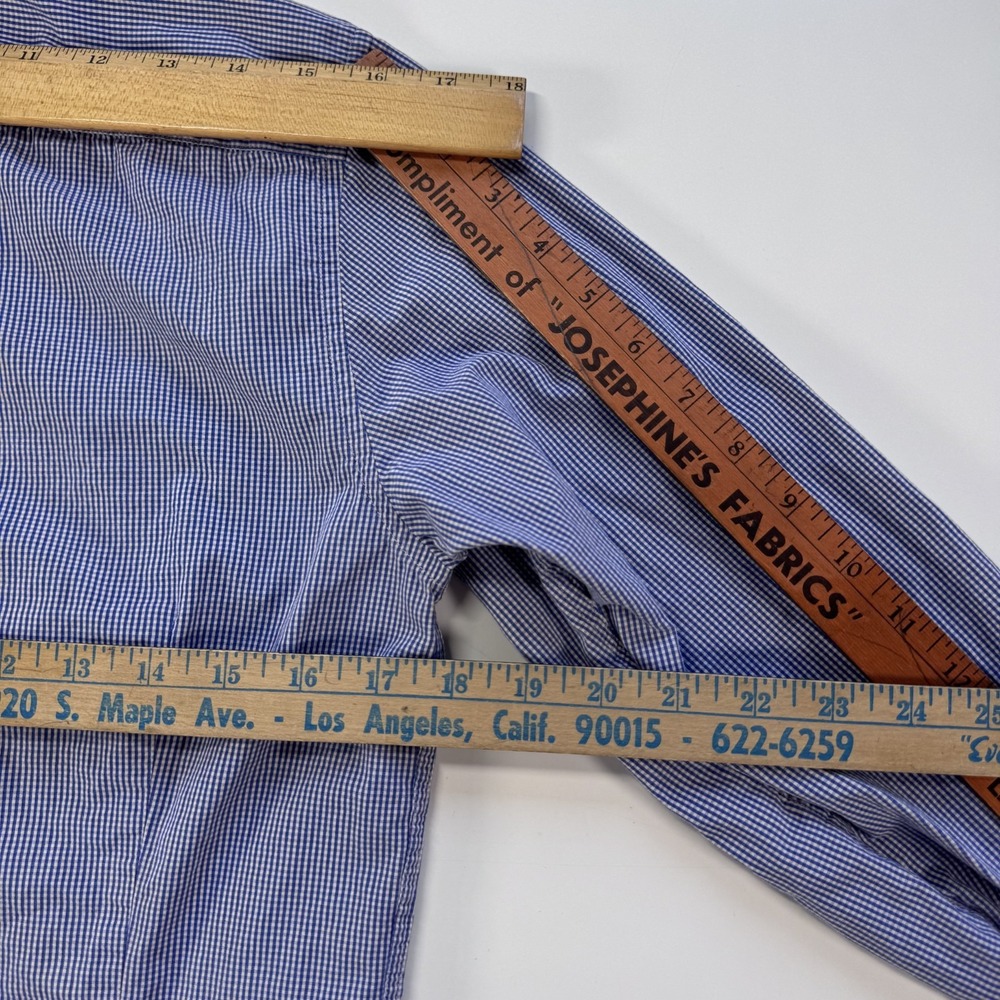 TED BAKER Long Sleeve Button Down Shirt Mens 2 (Small) Blue Check Turkey - Picture 15 of 16